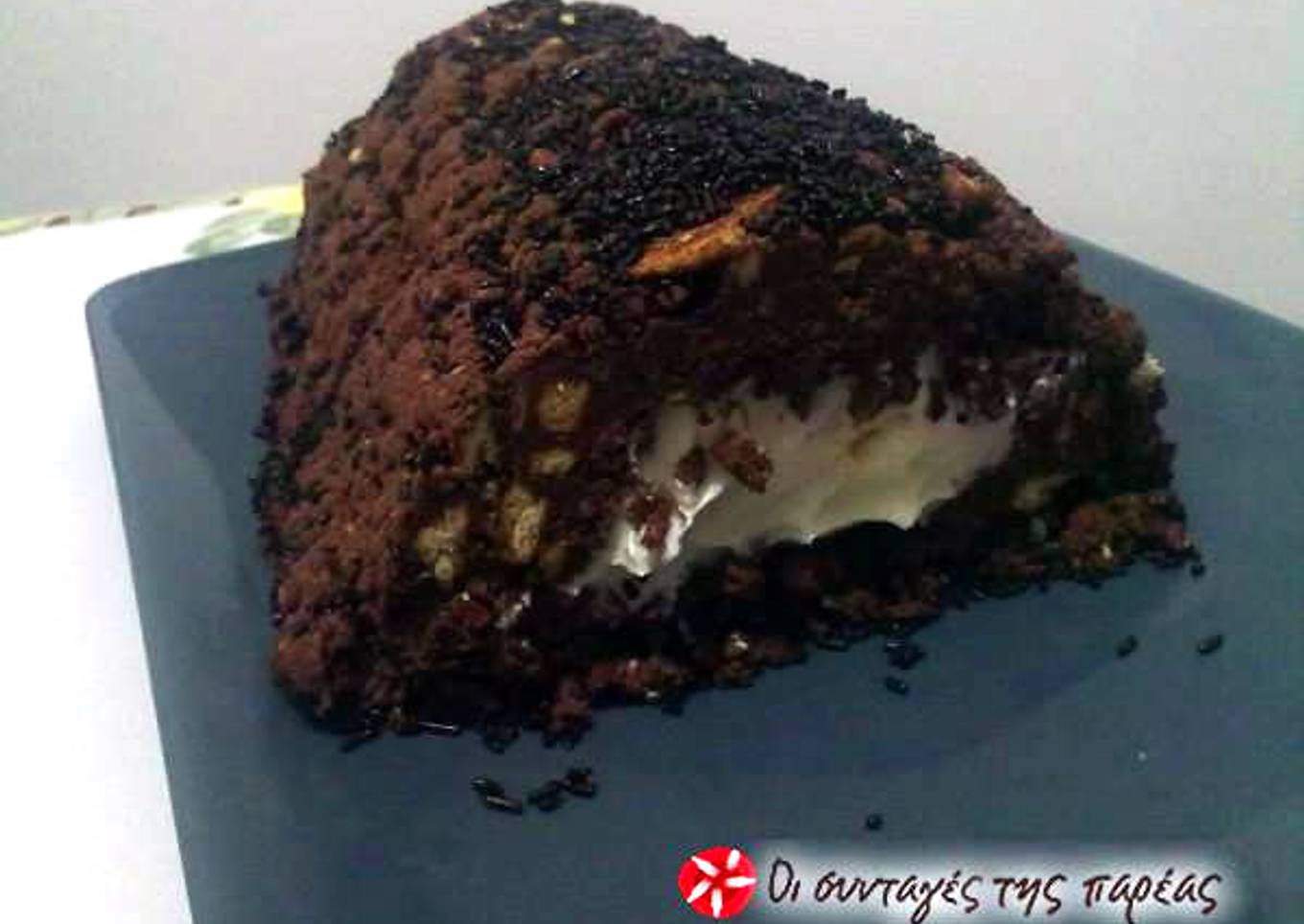 Chocolate salami with an ice cream heart