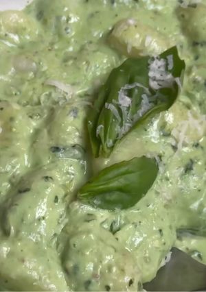 Una foto de Ñoquis con pesto