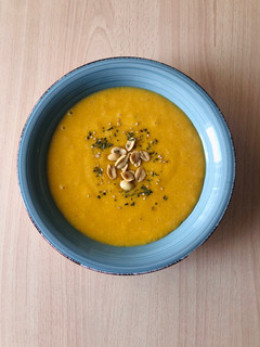 Una foto de Puré de calabaza con cacahuetes