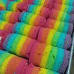 Rainbow roll cake