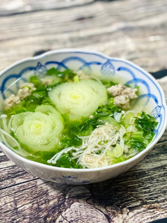 Hình của món Canh Cải Thìa Nấu Nấm Thịt.