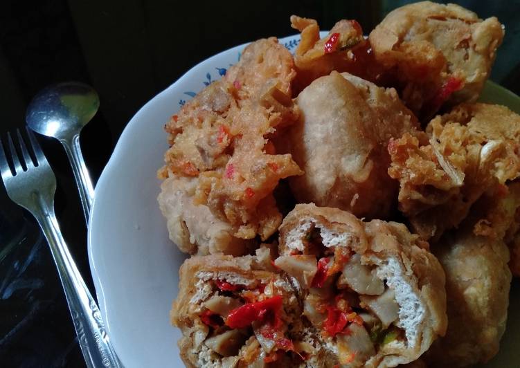 Resep Crispy tofu with spicy meat ball (Tahu krispi isi bakso pedas), Lezat Sekali