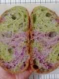 Flaxseeds Pandan Ubi Ungu Sourdough Bread (Komachi)