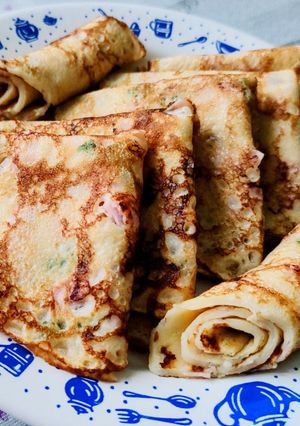 Sajtos-sonkás palacsinta recept fotója
