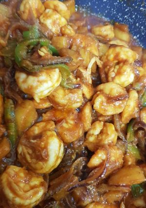 عکسی از دستور غذای نونی با میگو🍤🍤🍤