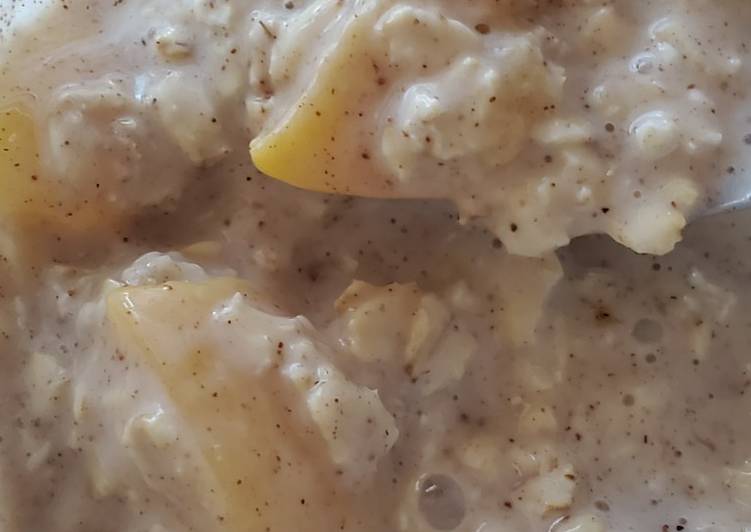 Recipe of Quick Spiced Peach/Mango overnight oatmeal