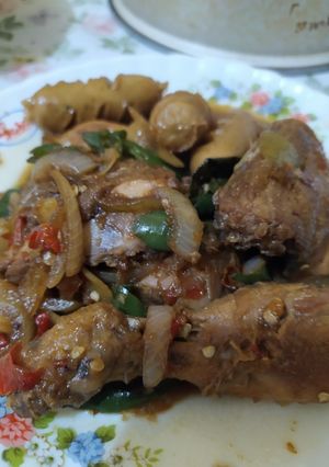 Foto resep Ayam dan sosis kecap pedas Manis