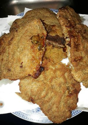 Una foto de Milanesa de carne al horno