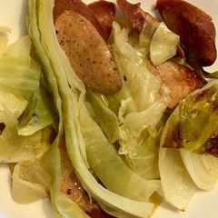 Andouille and Cabbage A picture of Andouille and Cabbage.