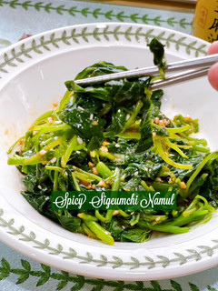 Gambar 👩🍳 Salad Bayam Korea Spicy🇰🇷 (Sigeumchi-namul)