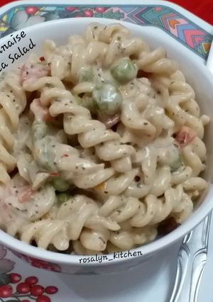 A picture of Mayonnaise Pasta Salad.