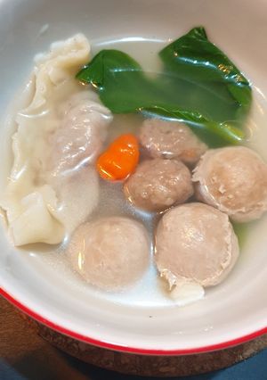 Foto resep Pangsit rebus daging+udang kuah