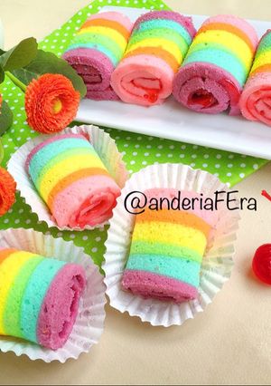Foto resep Mini Rainbow Roll Cake