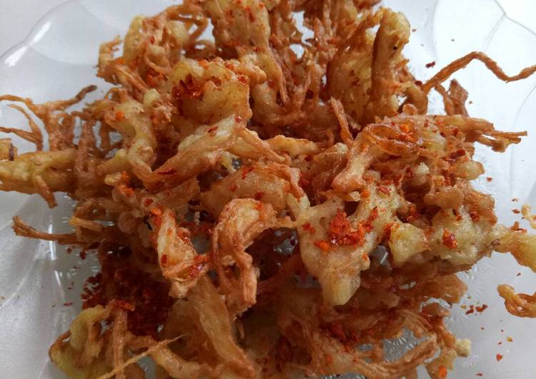 Resep Jamur enoki crunchy Anti Gagal