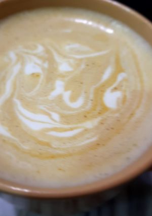 A picture of Creamy frothy coffee ☕.