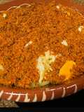 Bacalhau com broa e pimentos