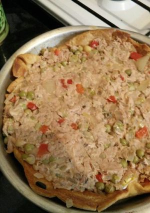 Una foto de Tarta de atún y arvejas