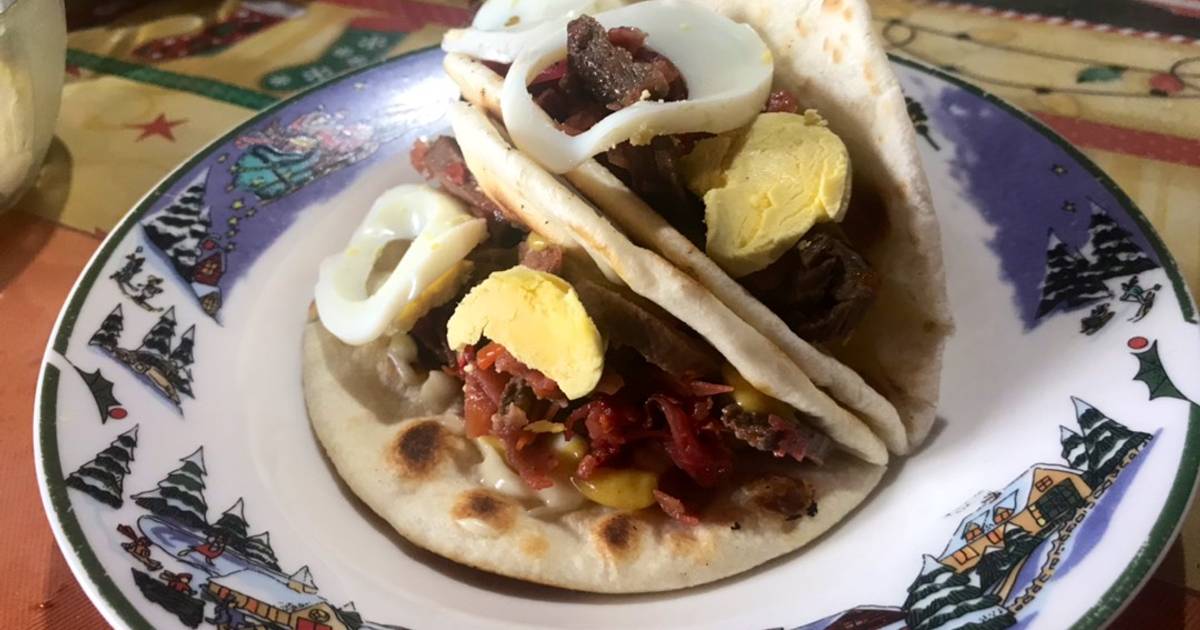 Tacos de lengua de vaca y carne Receta de Pedro Angel Lazarte- Cookpad