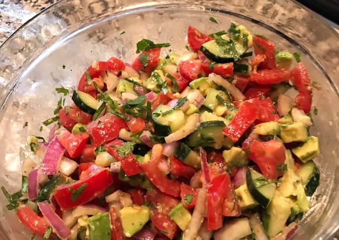 Tomato, cucumber, avocado salad