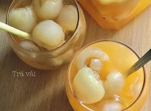 Hình của món Vải ngâm nước đường, trà vải, nước cam & vải.