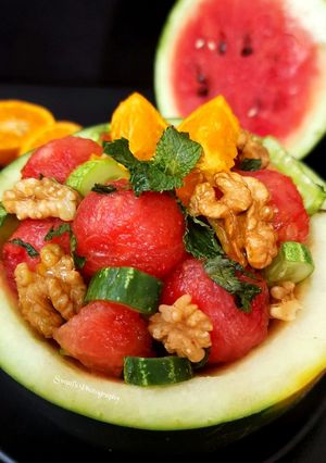 A picture of Watermelon Walnut Salad.