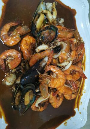 รูปของ กุ้งถังซอสรสเผ็ดสูตรแม่น้ำ