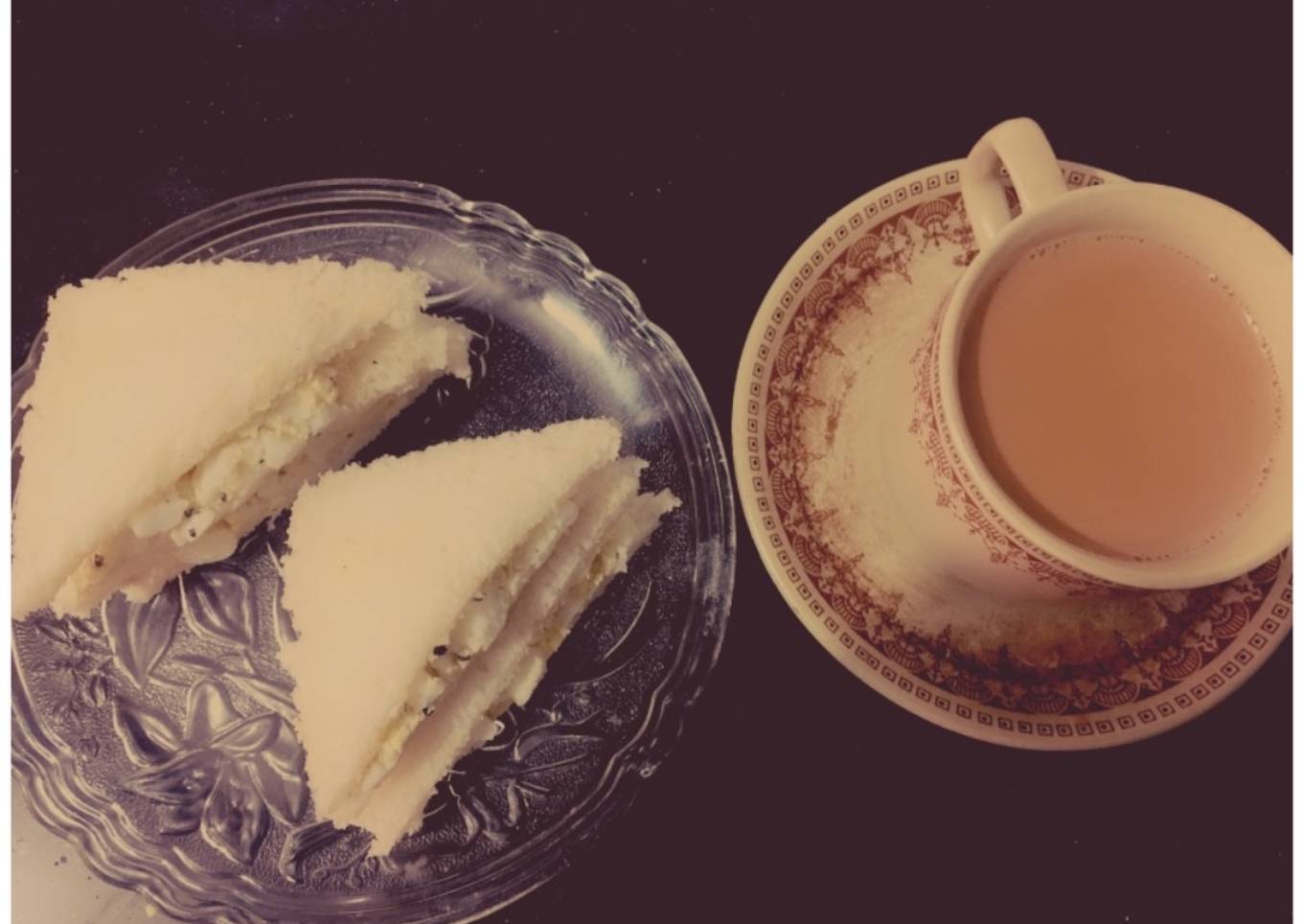 Egg Sandwich and Masala Tea (Classic breakfast from Indian Coffee House Kolkata)