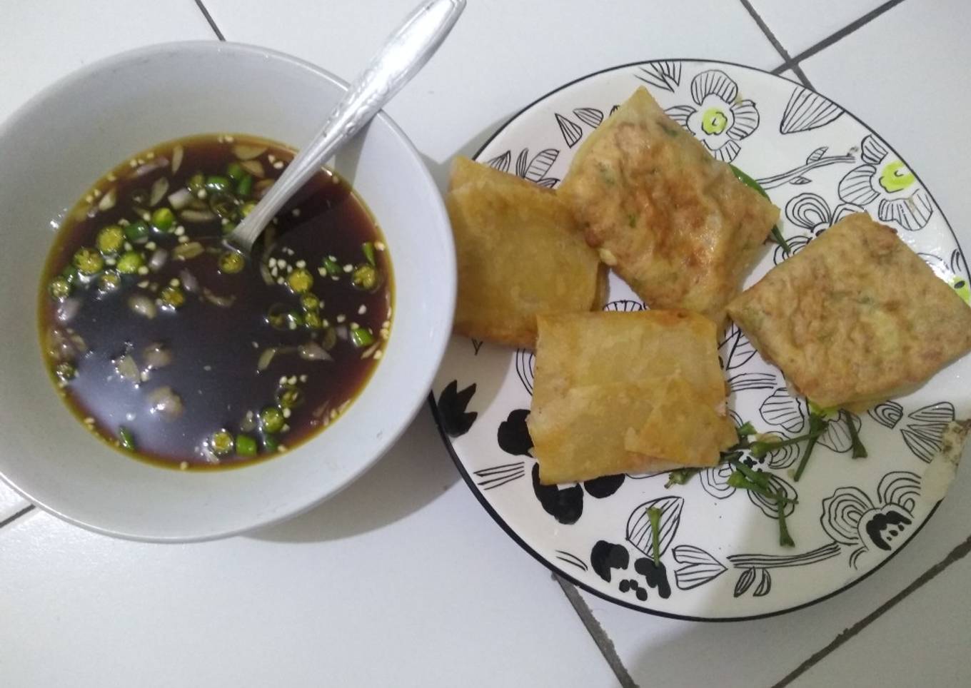 Martabak daging Telor sederhana plus kuah