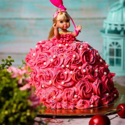 Colorful Barbie Doll Cake