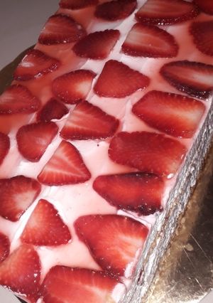 صورة لوصفة كيك بارد بالفراولة 🍓🍨🍓🍨