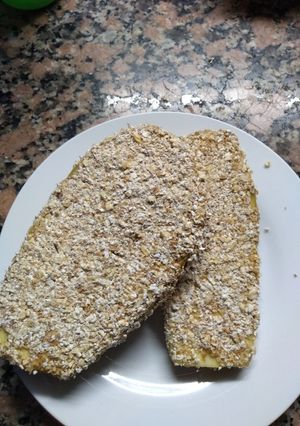 Una foto de Milanesas de berenjenas rebozadas en avena