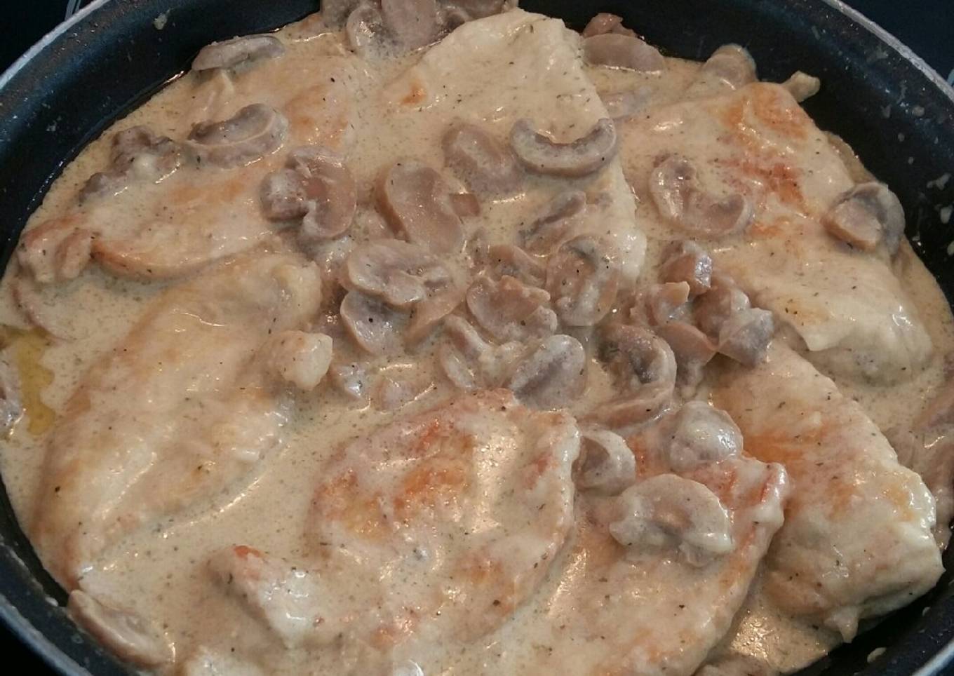 Pollo con champiñones a la milanesa