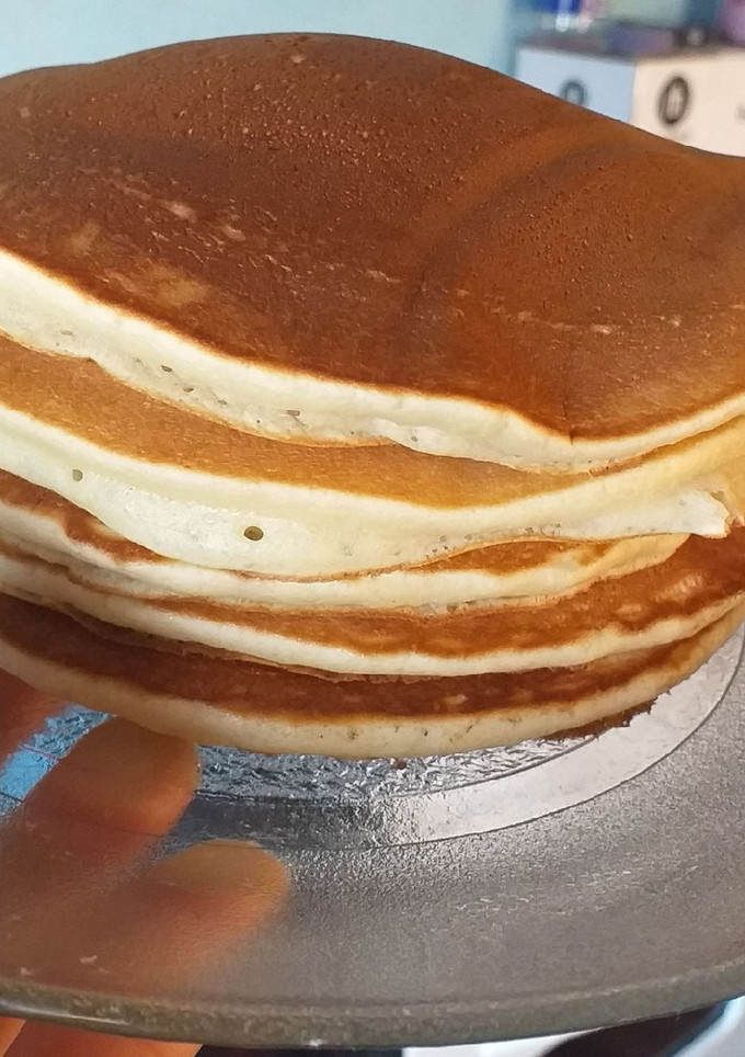 Una foto de Panqueques caseros dulces