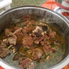 Goat meat peppersoup A picture of Goat meat peppersoup.
