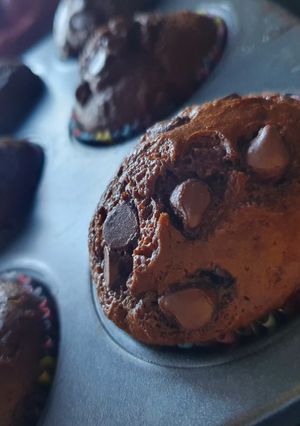 Una foto de Muffins/Panecillos/Magdalenas de Cacao con chips de Chocolate 🍫