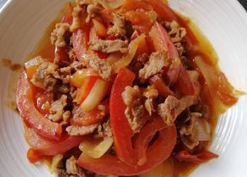 Easiest Way to Cook Yummy Tomato w Beef Slices