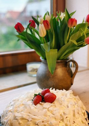 A picture of Gluten-free carrot cake🧡.