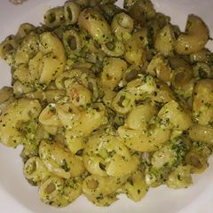 Pesto pasta with mint and coriander A picture of Pesto pasta with mint and coriander.