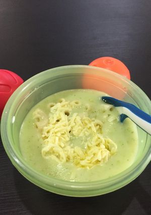 Foto resep Potato Cream Soup with Macaroni Cheese
