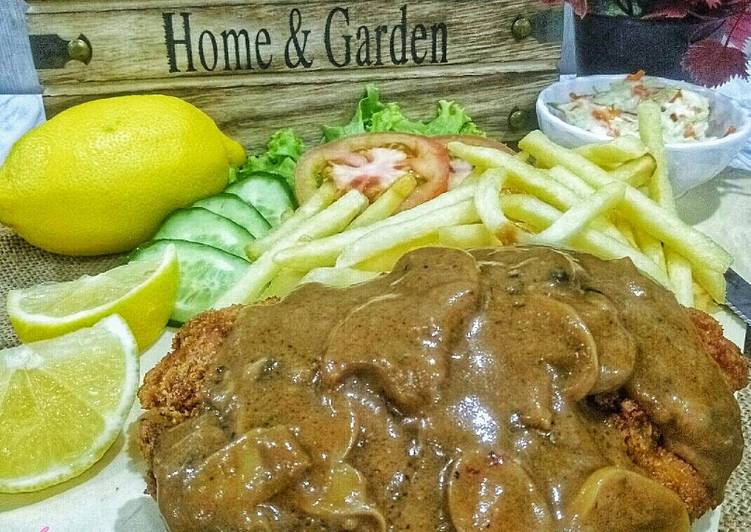 Resipi Chicken Chop With Mushroom Sos Oleh Zaryn Candybuffet Cookpad