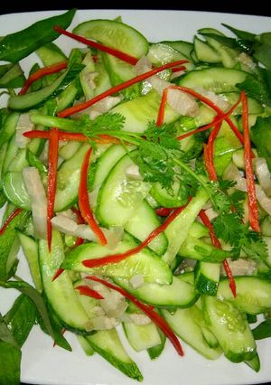 Hình của món DƯA CHUỘT TRỘN BA CHỈ (Gỏi dưa leo).