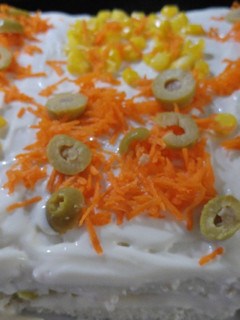 Una foto de Pastel vegetal frío