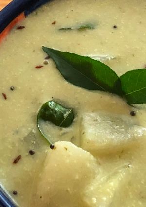 A picture of Majjige huli recipe | ಮಜ್ಜಿಗೆ ಹುಳಿ | white pumpkin curry.