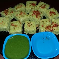 Palak coriander Dhokla A picture of Palak coriander Dhokla.
