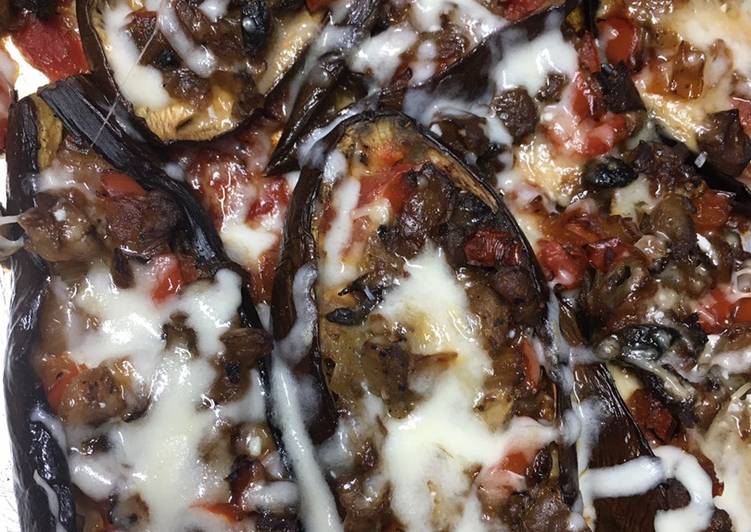 Steps to Prepare Yummy Keto Friendly Stuffed Eggplant