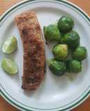 Salmón con costra de almendra