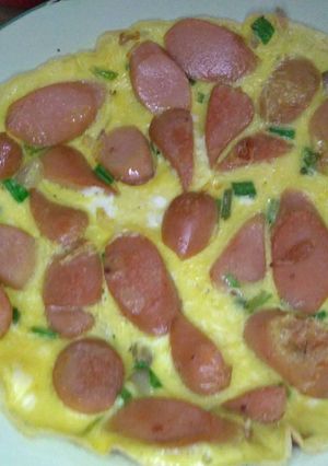 Foto resep Telor dadar sosis ayam teflon