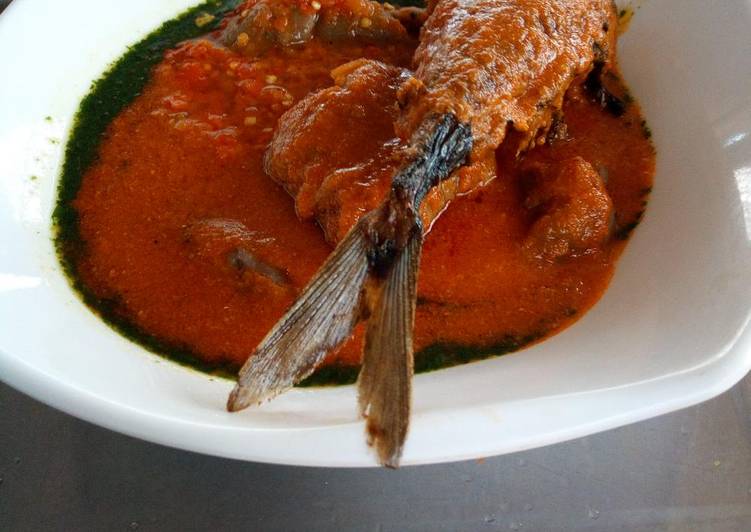 Recipe of Appetizing Ewedu with stew and fish