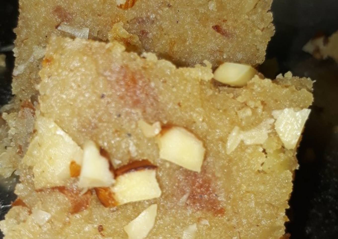Suji almond barfi