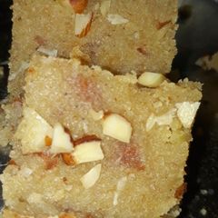 A picture of Suji almond barfi.